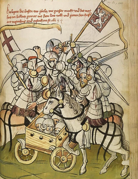 Hussite War (From: The life and times of the Emperor Sigismund by Eberhard Windeck), c. 1450. Artist: Lauber, Diebold, (Workshop)
