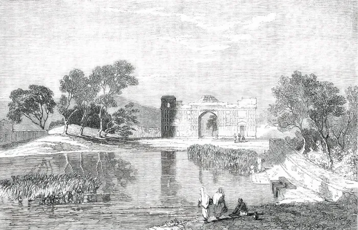 Framed Print : Husyn-Abdal, in the Punjab - from a sketch by G. T. Vigne, Esq. 1850. Creator: Unknown Framed Print : Husyn-Abdal, in the Punjab - from a sketch by G. T. Vigne, Esq. 1850. Creator: Unknown