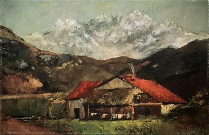 Framed Print : A Hut in the Mountains, c1874. Artist: Gustave Courbet Framed Print : A Hut in the Mountains, c1874. Artist: Gustave Courbet