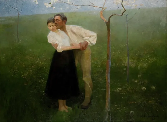 Framed Print : Hutsul Courtship, 1892. Creator: Waclaw Szymanowski Framed Print : Hutsul Courtship, 1892. Creator: Waclaw Szymanowski