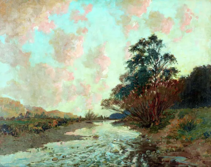 Framed Print : Hutt River, 1892. Creator: James McLauchlan Nairn Framed Print : Hutt River, 1892. Creator: James McLauchlan Nairn