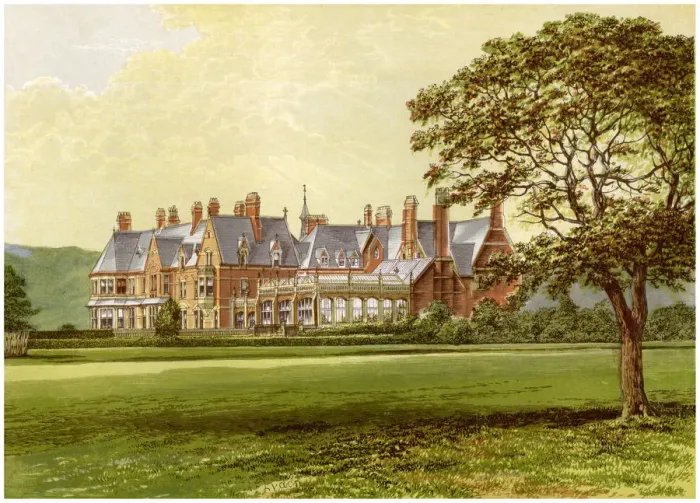 Framed Print : Hutton Hall, Yorkshire, home of the Pease family, c1880 Framed Print : Hutton Hall, Yorkshire, home of the Pease family, c1880