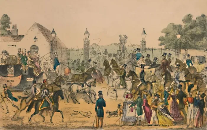 Framed Print : Hyde Park Corner, 1825, c1870 Framed Print : Hyde Park Corner, 1825, c1870