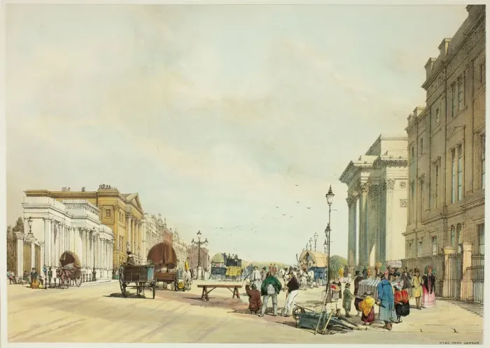 Framed Print : Hyde Park Corner, plate fifteen from Original Views of London as It Is, 1842 Framed Print : Hyde Park Corner, plate fifteen from Original Views of London as It Is, 1842