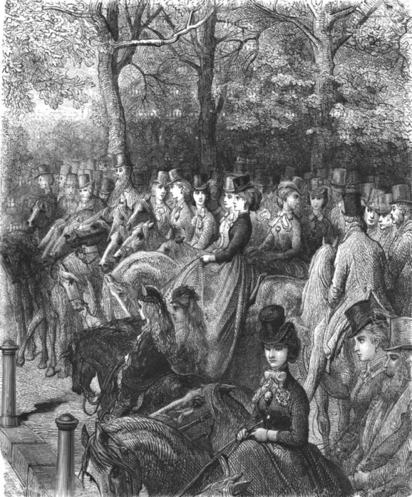 Framed Print : Hyde Park Corner-The Row, 1872. Creator: Gustave Doré Framed Print : Hyde Park Corner-The Row, 1872. Creator: Gustave Doré