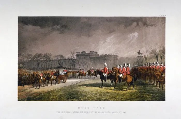 Framed Print : Hyde Park during a military review by Princess Alexandra, London, 1863 Framed Print : Hyde Park during a military review by Princess Alexandra, London, 1863