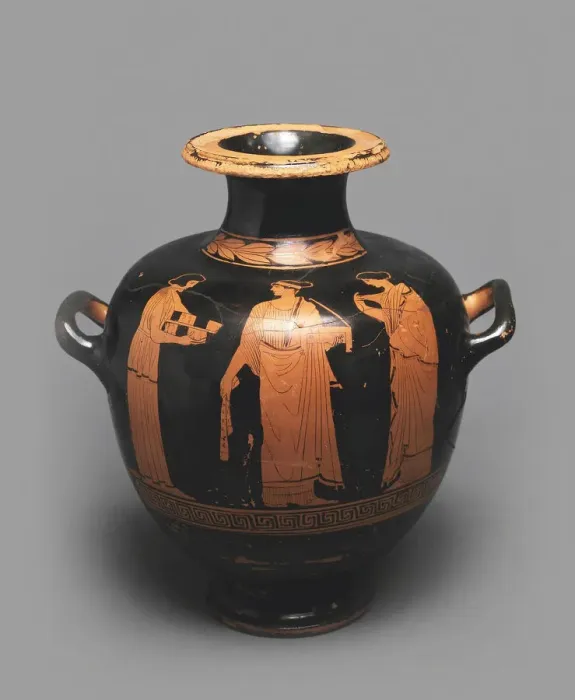 Framed Print : Hydria (Kalpis) with a Depiction of a Scene in Gynaeceum. Attic pottery Framed Print : Hydria (Kalpis) with a Depiction of a Scene in Gynaeceum. Attic pottery