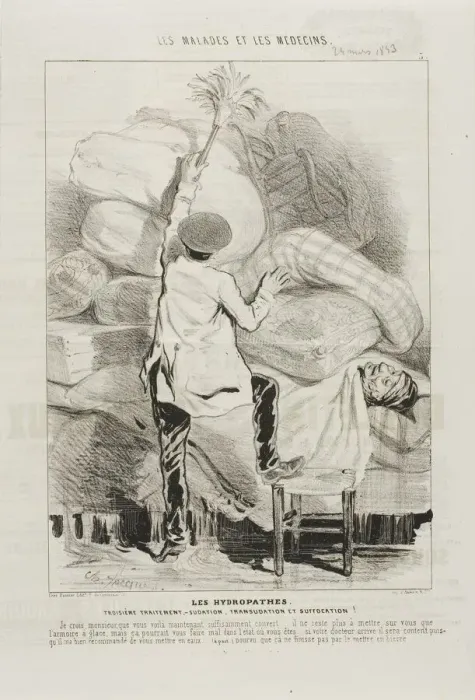 Framed Print : The Hydropaths: Third Treatment (plate 3), 1843. Creator: Charles Emile Jacque Framed Print : The Hydropaths: Third Treatment (plate 3), 1843. Creator: Charles Emile Jacque
