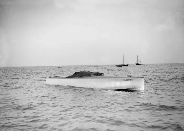 Framed Print : The hydroplane Columbine at anchor. Creator: Kirk & Sons of Cowes Framed Print : The hydroplane Columbine at anchor. Creator: Kirk & Sons of Cowes