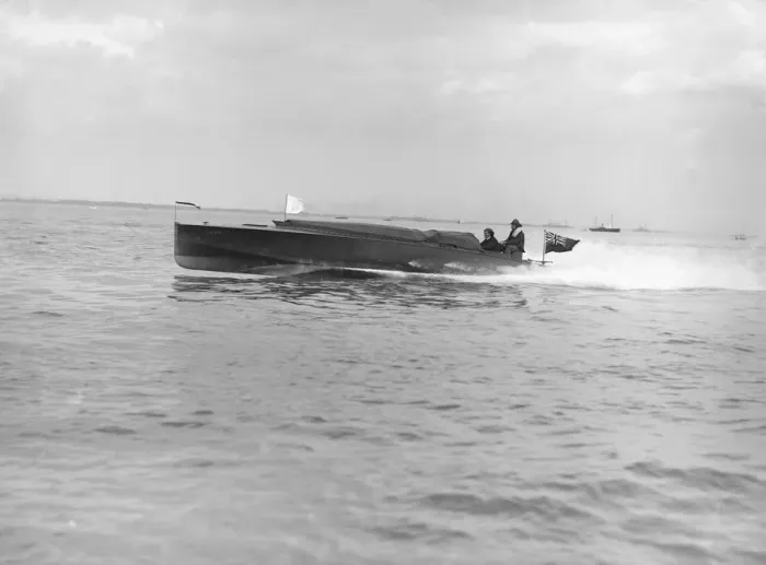 Framed Print : The hydroplane Izme under way, 1913. Creator: Kirk & Sons of Cowes Framed Print : The hydroplane Izme under way, 1913. Creator: Kirk & Sons of Cowes