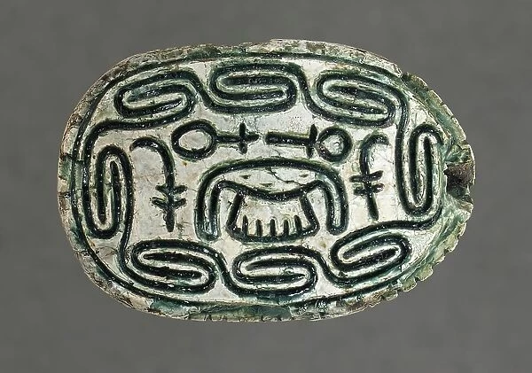 Hyksos Scarab with Foreign King's Name (image 1 of 2), 13th-16th Dynasties (1786-1569 B.C.). Creator: Unknown
