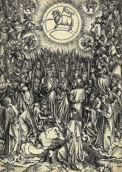 The hymn in adoration of the lamb. From Apocalypsis cum Figuris, 1498