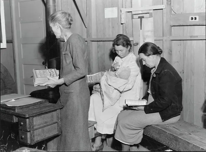 Framed Print : Hymn singing at meeting of Mothers Club in Arvin migrant camp, California, 1938. Creator: Dorothea Lange Framed Print : Hymn singing at meeting of Mothers Club in Arvin migrant camp, California, 1938. Creator: Dorothea Lange