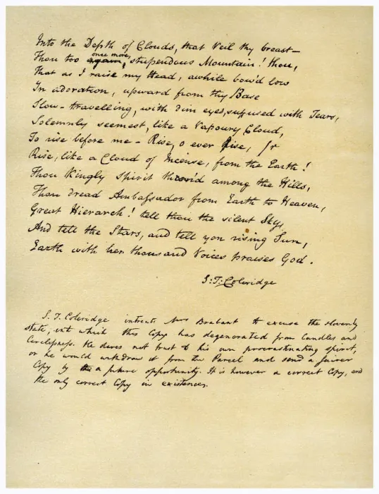 Framed Print : Hymn before Sunrise in the Vale of Chamouny, first printed in 1802. Artist: Samuel Taylor Coleridge Framed Print : Hymn before Sunrise in the Vale of Chamouny, first printed in 1802. Artist: Samuel Taylor Coleridge