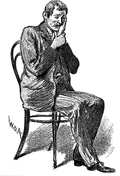 Hypnosis subject suffering from imaginary toothache, 1891