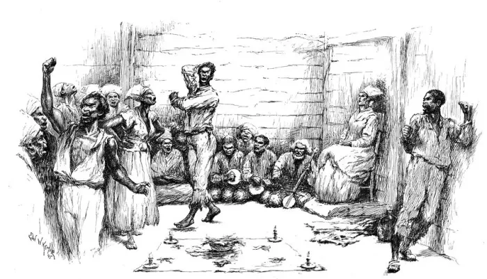 Framed Print : Hypnotic trance induced during Voodoo dance rites, Louisiana, USA, 1886 Framed Print : Hypnotic trance induced during Voodoo dance rites, Louisiana, USA, 1886