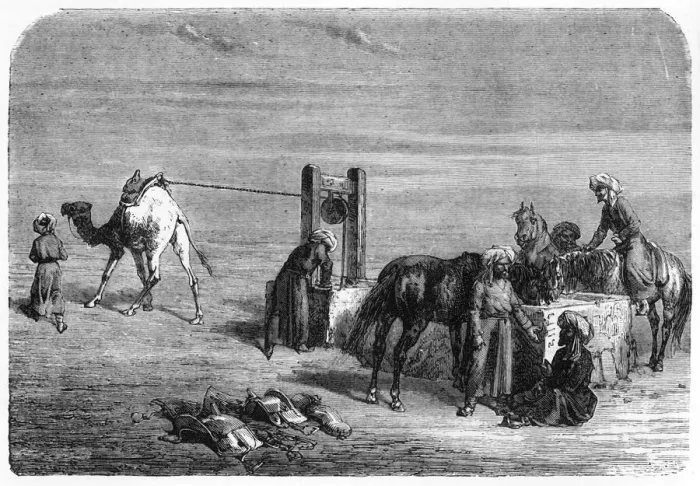 Framed Print : Well in the Hyrcanian Desert, c1891. Creator: James Grant Framed Print : Well in the Hyrcanian Desert, c1891. Creator: James Grant