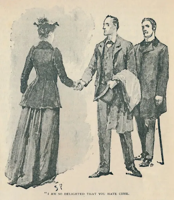 Framed Print : I Am So Delighted That You Have Come, 1892. Artist: Sidney E Paget Framed Print : I Am So Delighted That You Have Come, 1892. Artist: Sidney E Paget