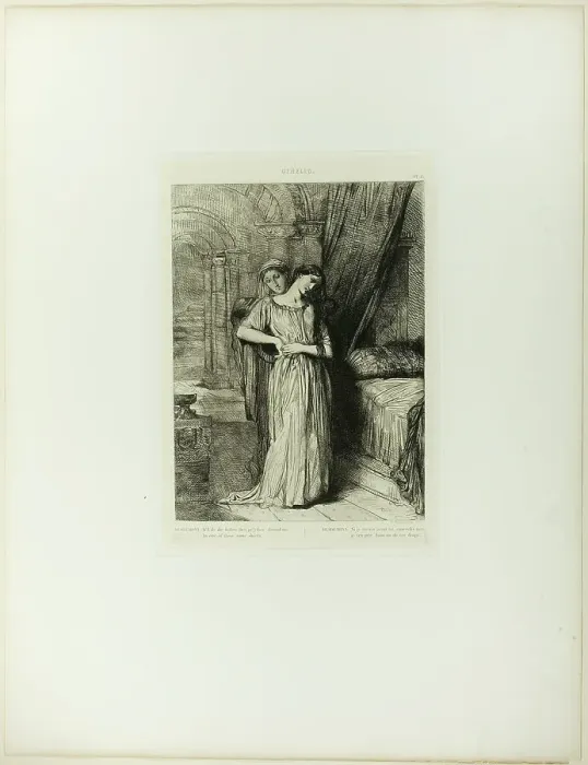 Framed Print : If I Do Die Before Thee, plate eight from Othello, 1844. Creator: Theodore Chasseriau Framed Print : If I Do Die Before Thee, plate eight from Othello, 1844. Creator: Theodore Chasseriau