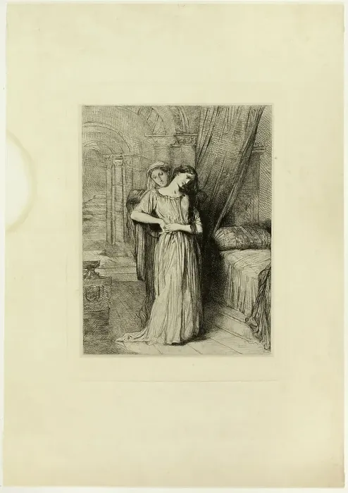 Framed Print : If I Do Die Before Thee, plate eight from Othello, 1844. Creator: Theodore Chasseriau Framed Print : If I Do Die Before Thee, plate eight from Othello, 1844. Creator: Theodore Chasseriau