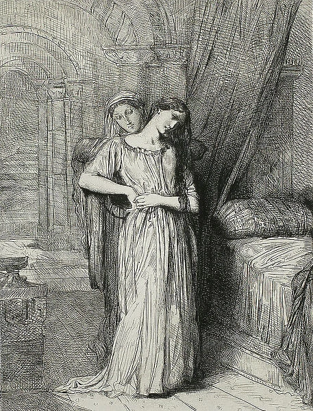 If I Do Die Before Thee, plate eight from Othello, 1844. Creator: Theodore Chasseriau