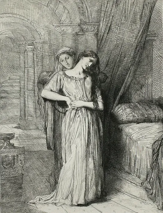Framed Print : If I Do Die Before Thee, plate eight from Othello, 1844. Creator: Theodore Chasseriau Framed Print : If I Do Die Before Thee, plate eight from Othello, 1844. Creator: Theodore Chasseriau
