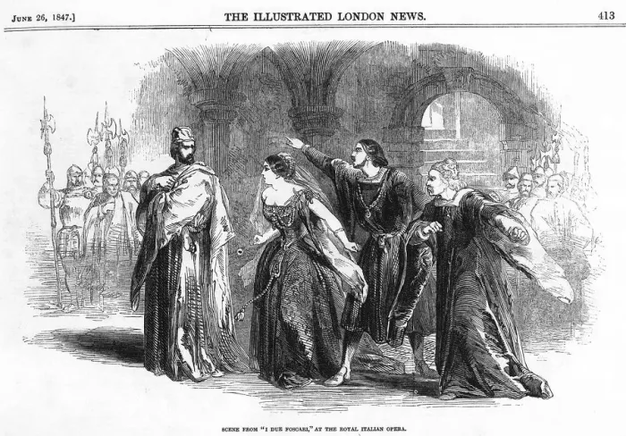 Framed Print : I due Foscari (The Two Foscari). Opera in three acts by Giuseppe Verdi, London, 1847, 1847 Framed Print : I due Foscari (The Two Foscari). Opera in three acts by Giuseppe Verdi, London, 1847, 1847
