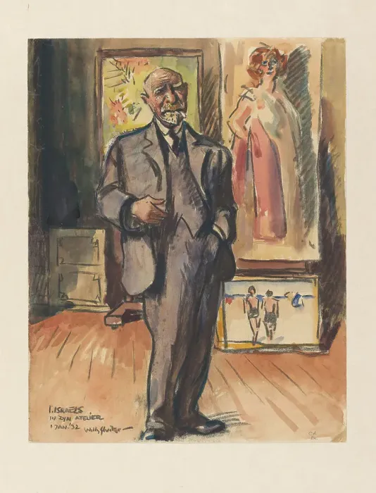 Framed Print : I. Israels in his studio, 1932. Creator: Willy Sluiter Framed Print : I. Israels in his studio, 1932. Creator: Willy Sluiter