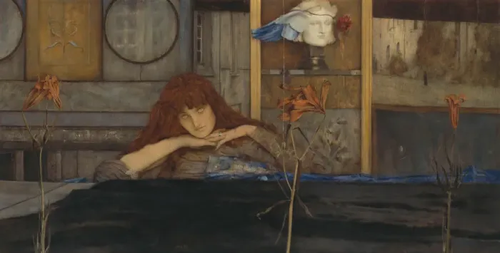 Framed Print : I lock my door upon myself, 1891. Creator: Khnopff, Fernand (1858-1921) Framed Print : I lock my door upon myself, 1891. Creator: Khnopff, Fernand (1858-1921)