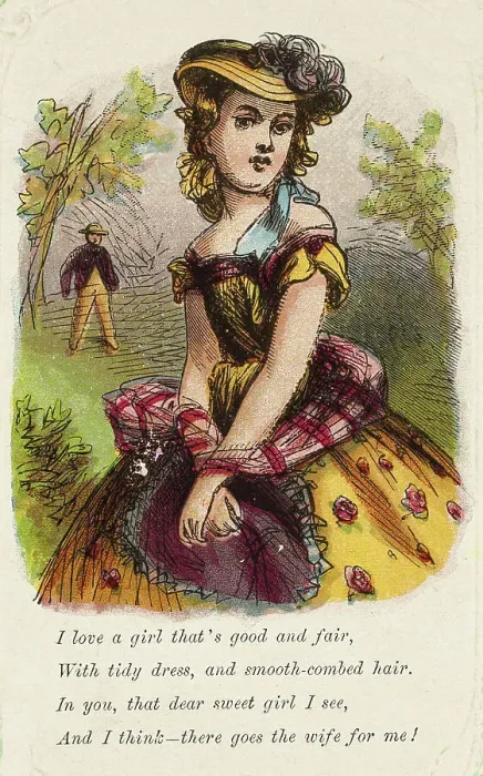 Framed Print : I Love a Girl that's Good and Fair (valentine), 1860 / 69. Creator: Unknown Framed Print : I Love a Girl that's Good and Fair (valentine), 1860 / 69. Creator: Unknown