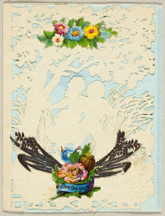 Framed Print : I Love Thee Dearly (Valentine), 1850 / 59. Creator: Unknown Framed Print : I Love Thee Dearly (Valentine), 1850 / 59. Creator: Unknown