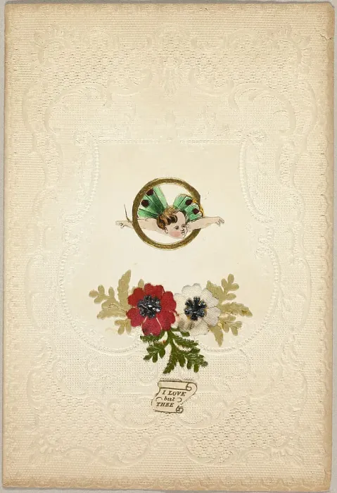 Framed Print : I Love but Thee (Valentine), c.1840. Creator: Unknown Framed Print : I Love but Thee (Valentine), c.1840. Creator: Unknown