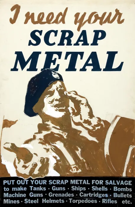 Framed Print : I need your scrap metal, World War II poster, between 1939 and 1946