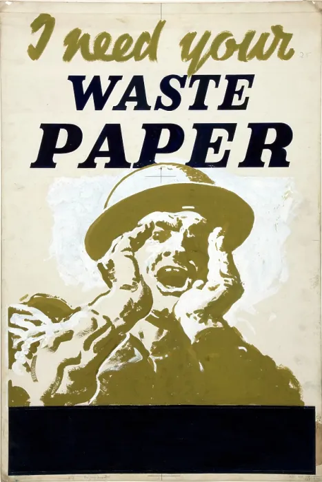 Framed Print : I need your waste paper, World War II poster, between 1939 and 1946 Framed Print : I need your waste paper, World War II poster, between 1939 and 1946