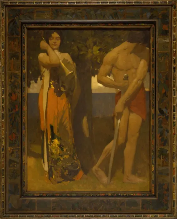 Framed Print : I Piped But Ye Would Not Dance, c. 1907-1929. Creator: Arthur Frank Mathews Framed Print : I Piped But Ye Would Not Dance, c. 1907-1929. Creator: Arthur Frank Mathews