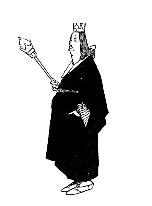 Framed Print : I Say Nothing for the Present, Remarked the King, c1930. Artist: W Heath Robinson Framed Print : I Say Nothing for the Present, Remarked the King, c1930. Artist: W Heath Robinson