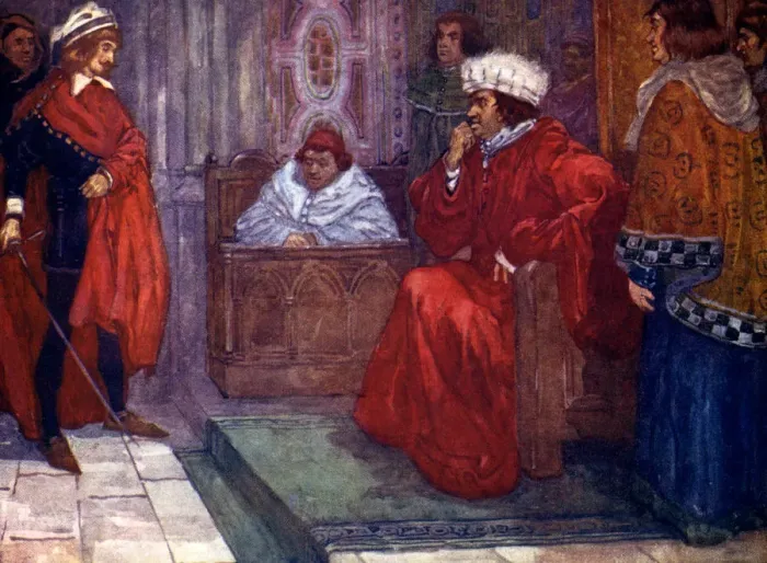 Framed Print : I send you to prison, said Judge Gascoigne, 14th century, (1905). Artist: As Forrest Framed Print : I send you to prison, said Judge Gascoigne, 14th century, (1905). Artist: As Forrest