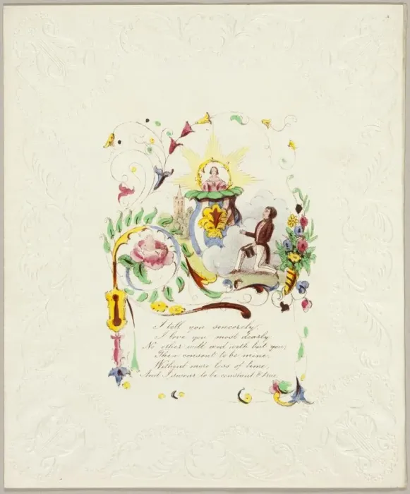 Framed Print : I Tell You Sincerely (Valentine), c. 1840. Creator: George Kershaw Framed Print : I Tell You Sincerely (Valentine), c. 1840. Creator: George Kershaw