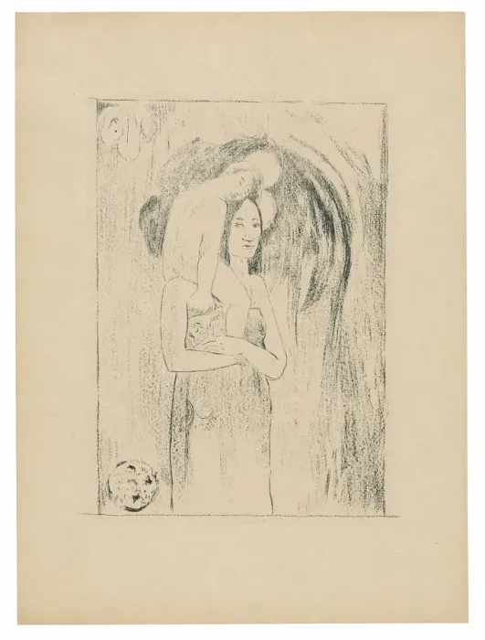 Framed Print : Ia orana Maria (Hail Mary), 1894 / 95, published Mar. 1895. Creator: Paul Gauguin Framed Print : Ia orana Maria (Hail Mary), 1894 / 95, published Mar. 1895. Creator: Paul Gauguin