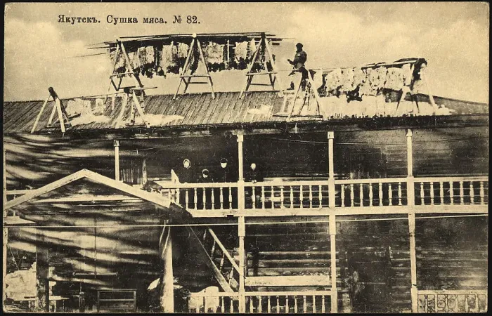 Framed Print : Iakutsk: Meat Curing, 1904-1917. Creator: Unknown Framed Print : Iakutsk: Meat Curing, 1904-1917. Creator: Unknown
