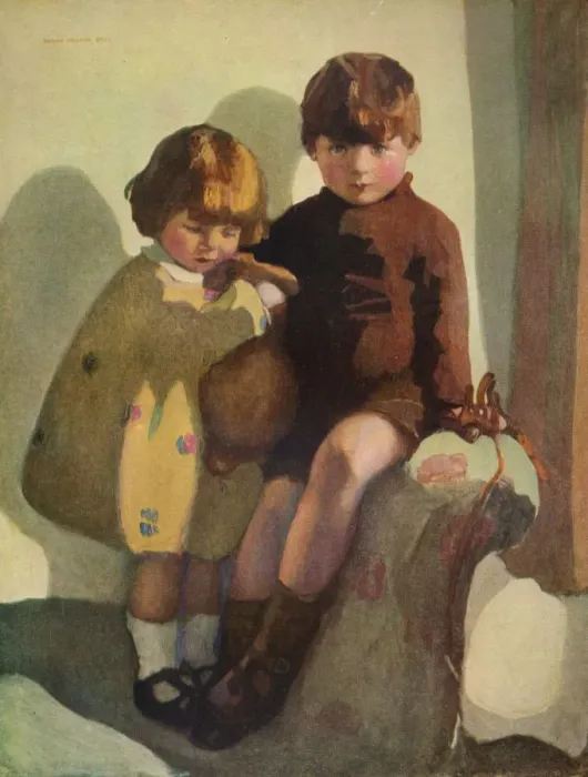 Framed Print : Ian and Rosemary, c1923. Artist: Norah Neilson Gray Framed Print : Ian and Rosemary, c1923. Artist: Norah Neilson Gray