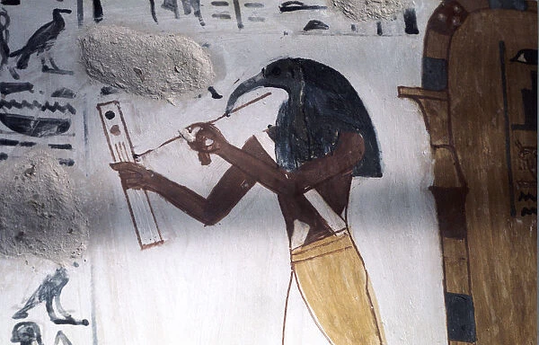 Ibis-headed god Thoth, secretary to the gods and patron of scribes, Ancient Egyptian