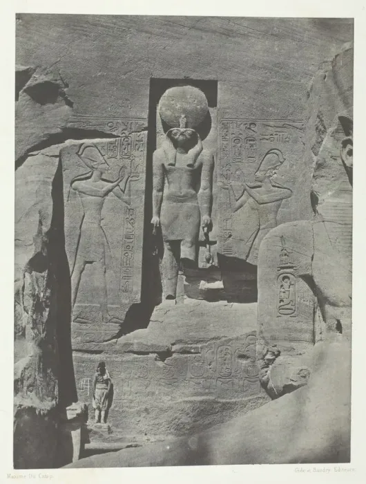 Framed Print : Ibsamboul, Sculptures de l Entree du Speos de Phre, Nubie, 1849 / 51 Framed Print : Ibsamboul, Sculptures de l Entree du Speos de Phre, Nubie, 1849 / 51