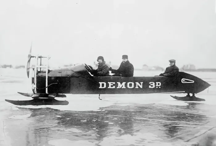 Framed Print : Ice Auto at Duluth, between c1910 and c1915. Creator: Bain News Service Framed Print : Ice Auto at Duluth, between c1910 and c1915. Creator: Bain News Service