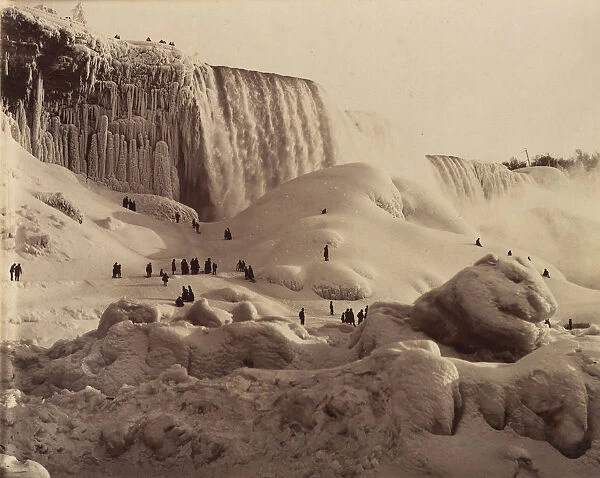 Ice Bridge and the American Falls, Niagara, New York, ca. 1883. Creator: Unknown