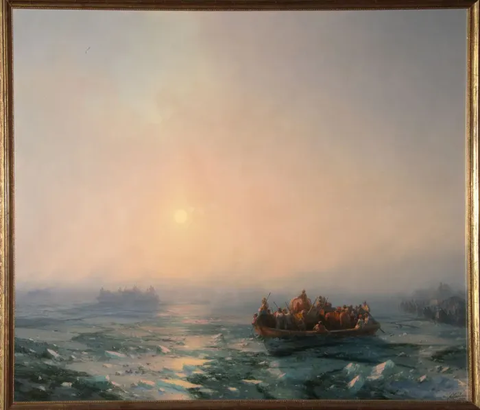 Framed Print : Ice drifting on the Dnieper River, 1872. Artist: Aivazovsky, Ivan Konstantinovich (1817-1900) Framed Print : Ice drifting on the Dnieper River, 1872. Artist: Aivazovsky, Ivan Konstantinovich (1817-1900)