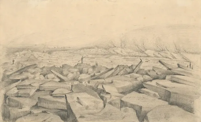 Framed Print : Ice Floes on the River Poprad, around 1866-1868 Creator: Ladislav Mednyanszky Framed Print : Ice Floes on the River Poprad, around 1866-1868 Creator: Ladislav Mednyanszky