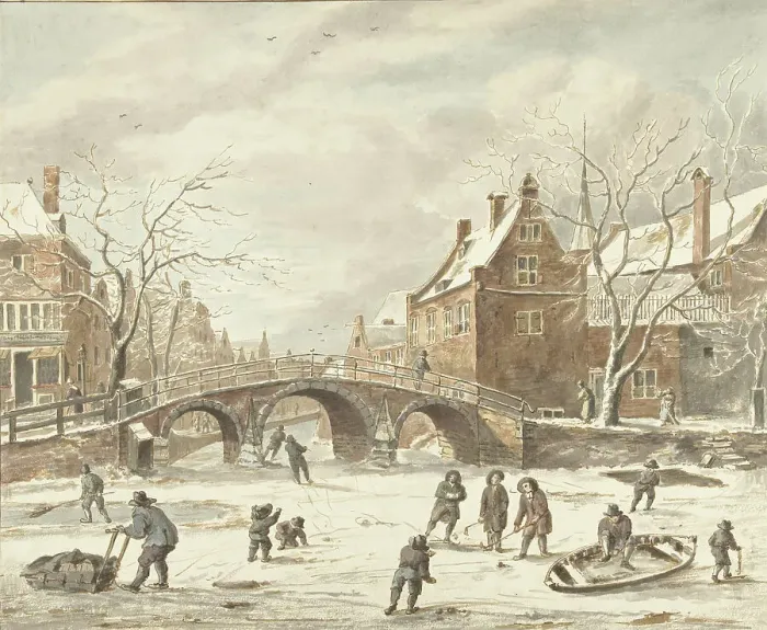 Framed Print : Ice fun on the corner of Spui and Nieuwezijds Voorburgwal, 1773-1838. Creators: Anthonie van den Bos, Jan van Kessel Framed Print : Ice fun on the corner of Spui and Nieuwezijds Voorburgwal, 1773-1838. Creators: Anthonie van den Bos, Jan van Kessel
