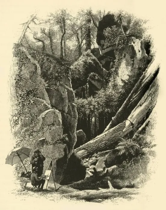 Framed Print : Ice Glen, Stockbridge, 1874. Creator: John J. Harley Framed Print : Ice Glen, Stockbridge, 1874. Creator: John J. Harley