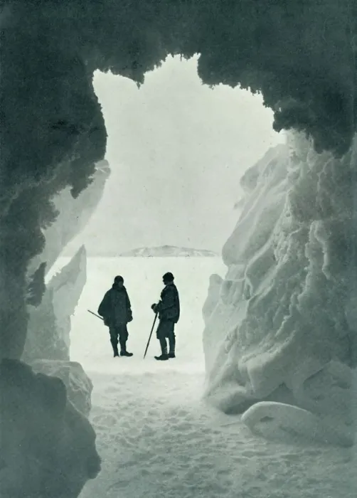 Framed Print : An Ice Grotto - Tent Island in Distance (Captain Scott and Wright), c1911, (1913) Framed Print : An Ice Grotto - Tent Island in Distance (Captain Scott and Wright), c1911, (1913)